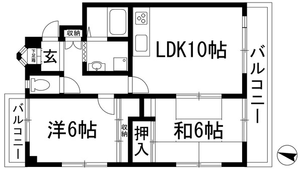 アメニティマンション3の物件間取画像